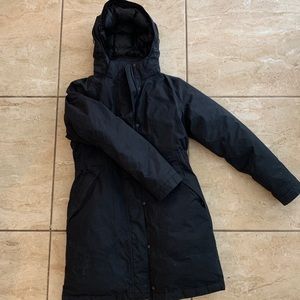 Black Northface down parka
